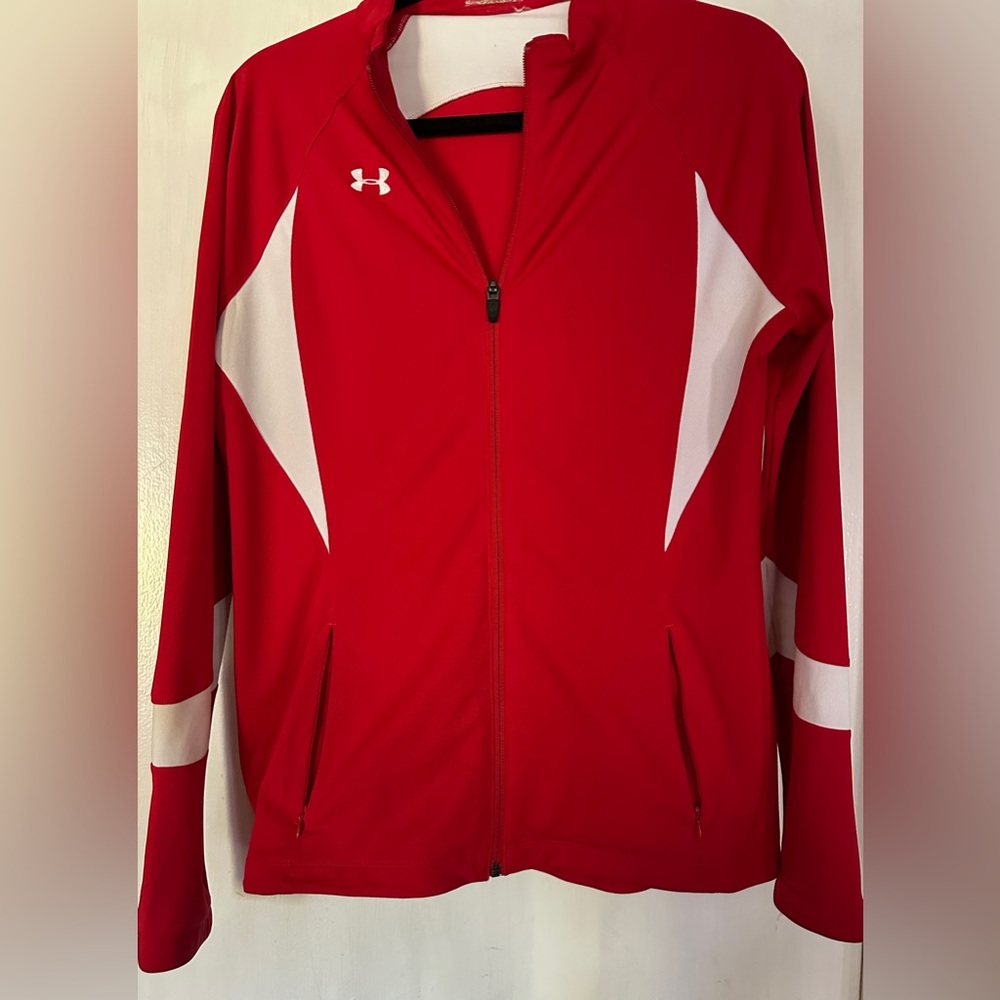 Under Armour Red and White Jacket Performance Style